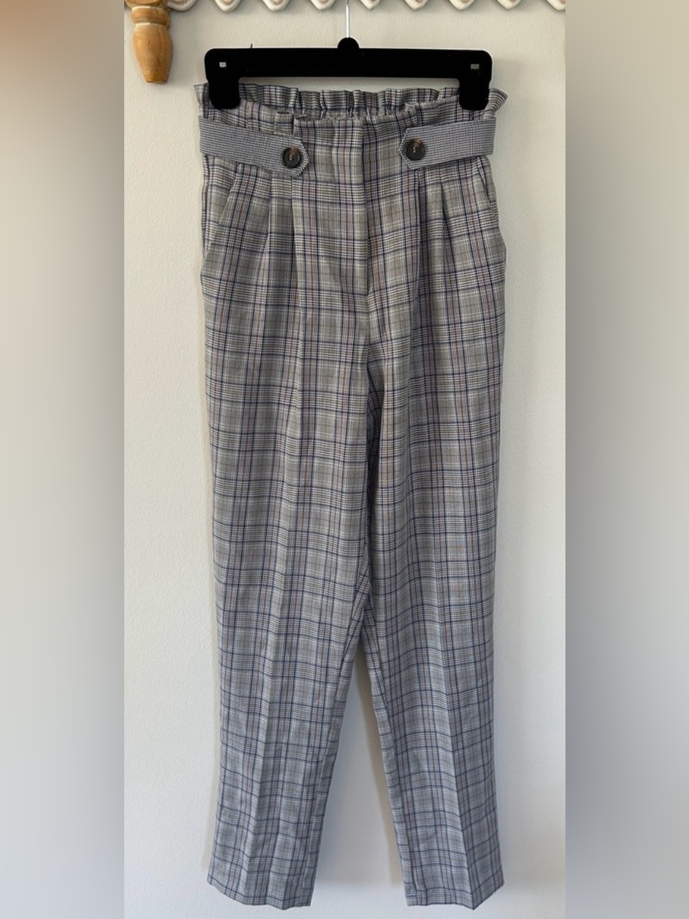 Potter's Pot Gray Plaid Tapered Dress Pants